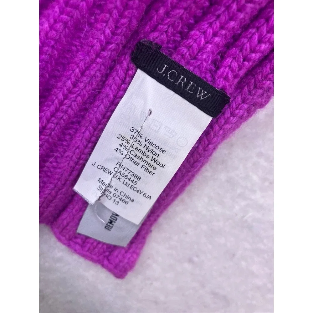J.Crew‎ Knit Scarf Womens OS Purple Fair Isle Lambs Wool Cashmere Winter
